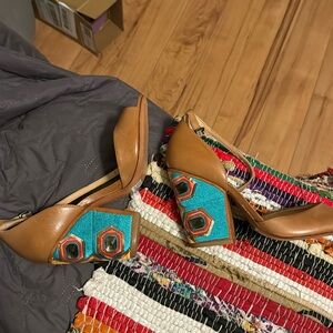 Schutz Atanado Brown with Gemstone heels